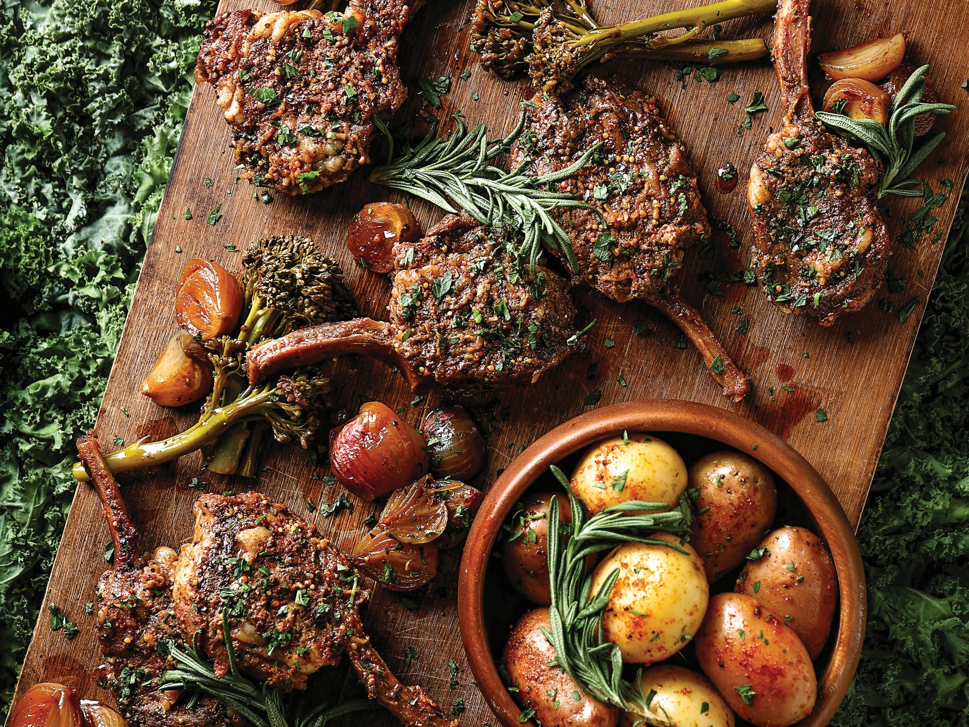 Foil-Packed Lamb Chops with Veggies
