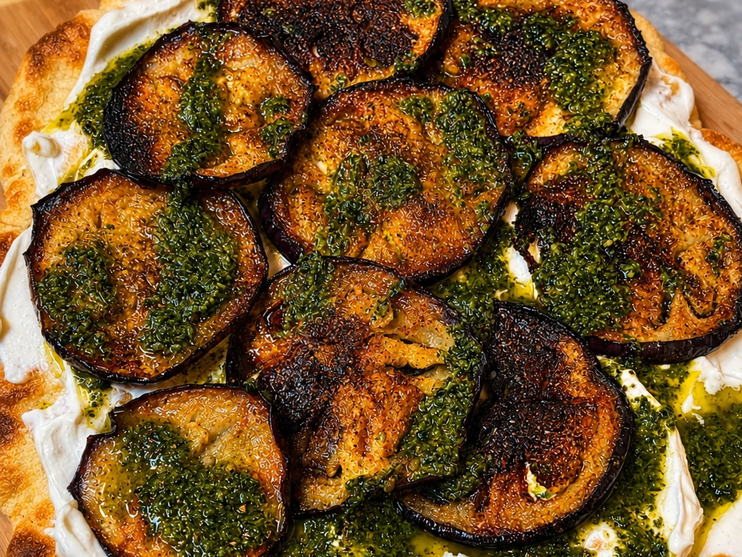 Savory Roasted Eggplant Flatbread