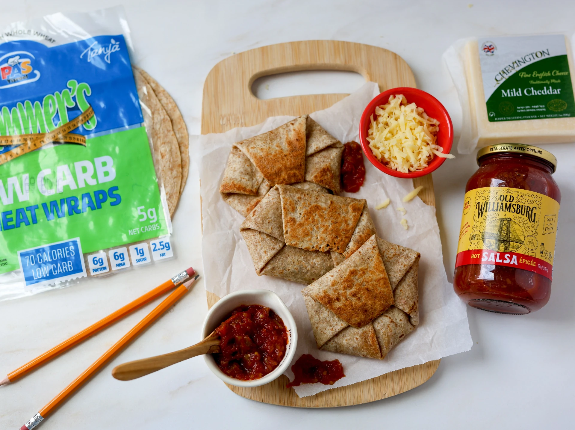 Crispy Refried Bean and Cheddar Wraps