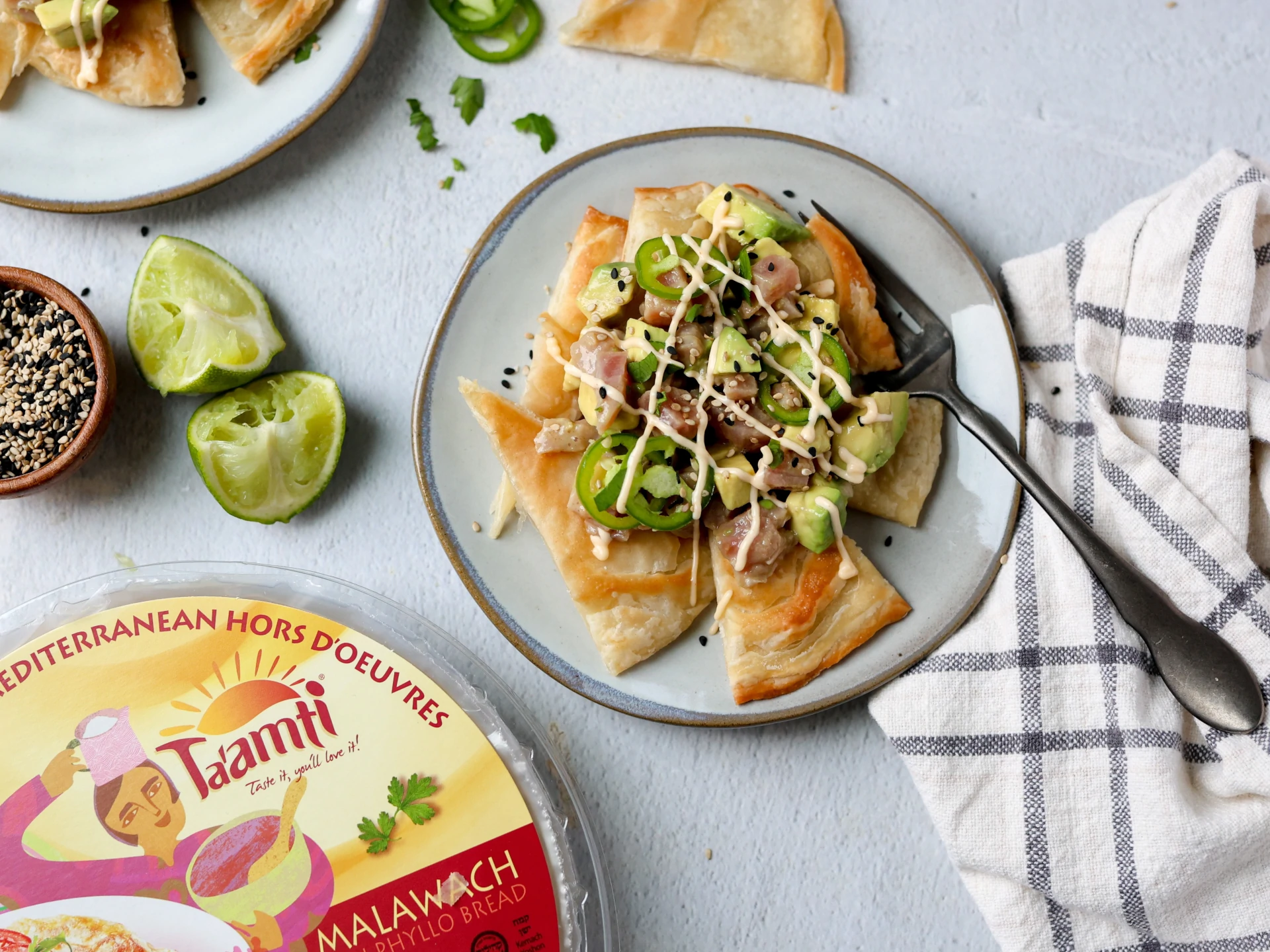 Tuna Tartare with Malawach Chips