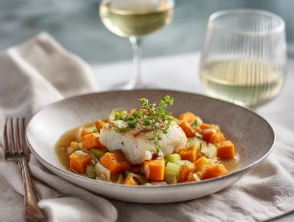 Halibut with Butternut Squash
