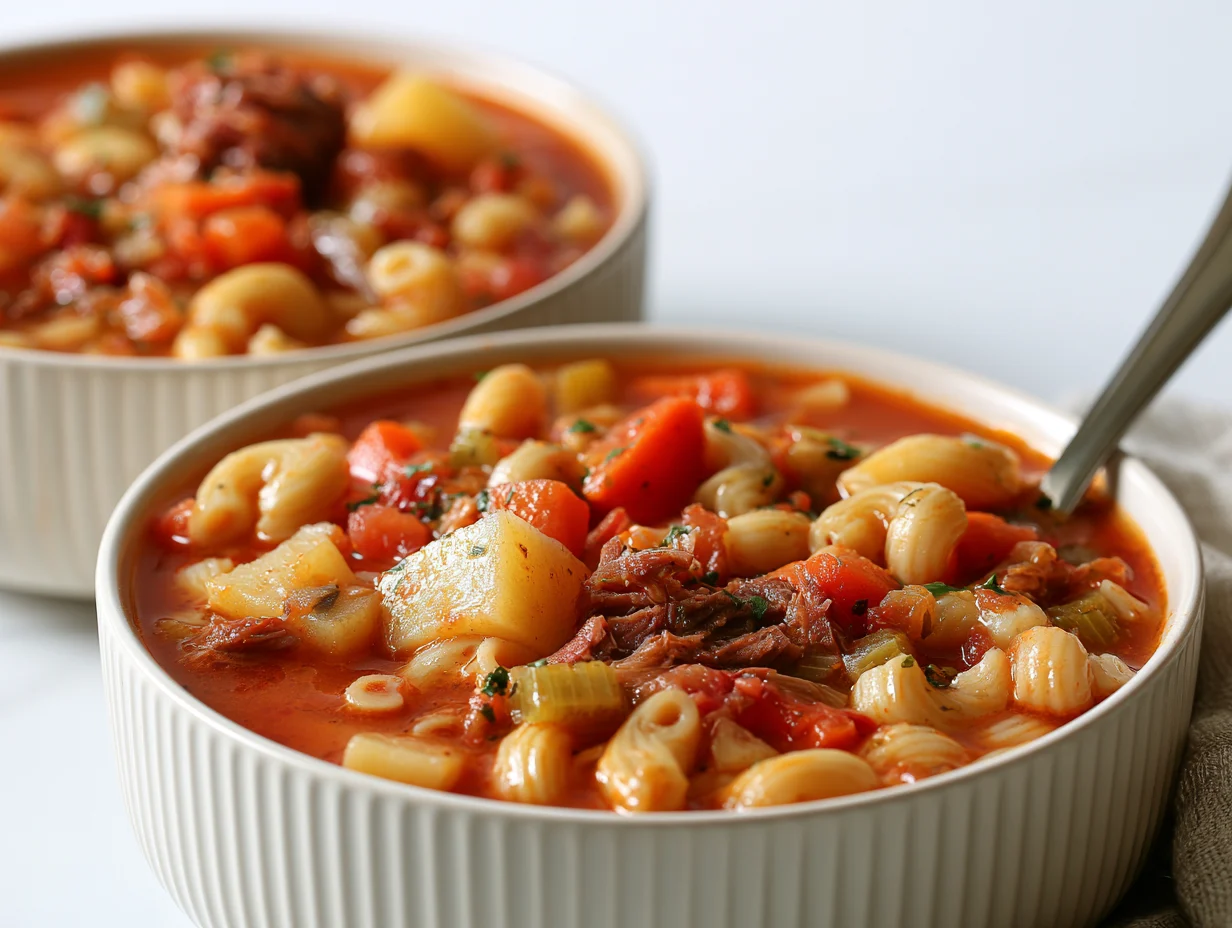 Brisket and Macaroni Soup