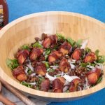 Peach-Beef Fry Arugula Salad