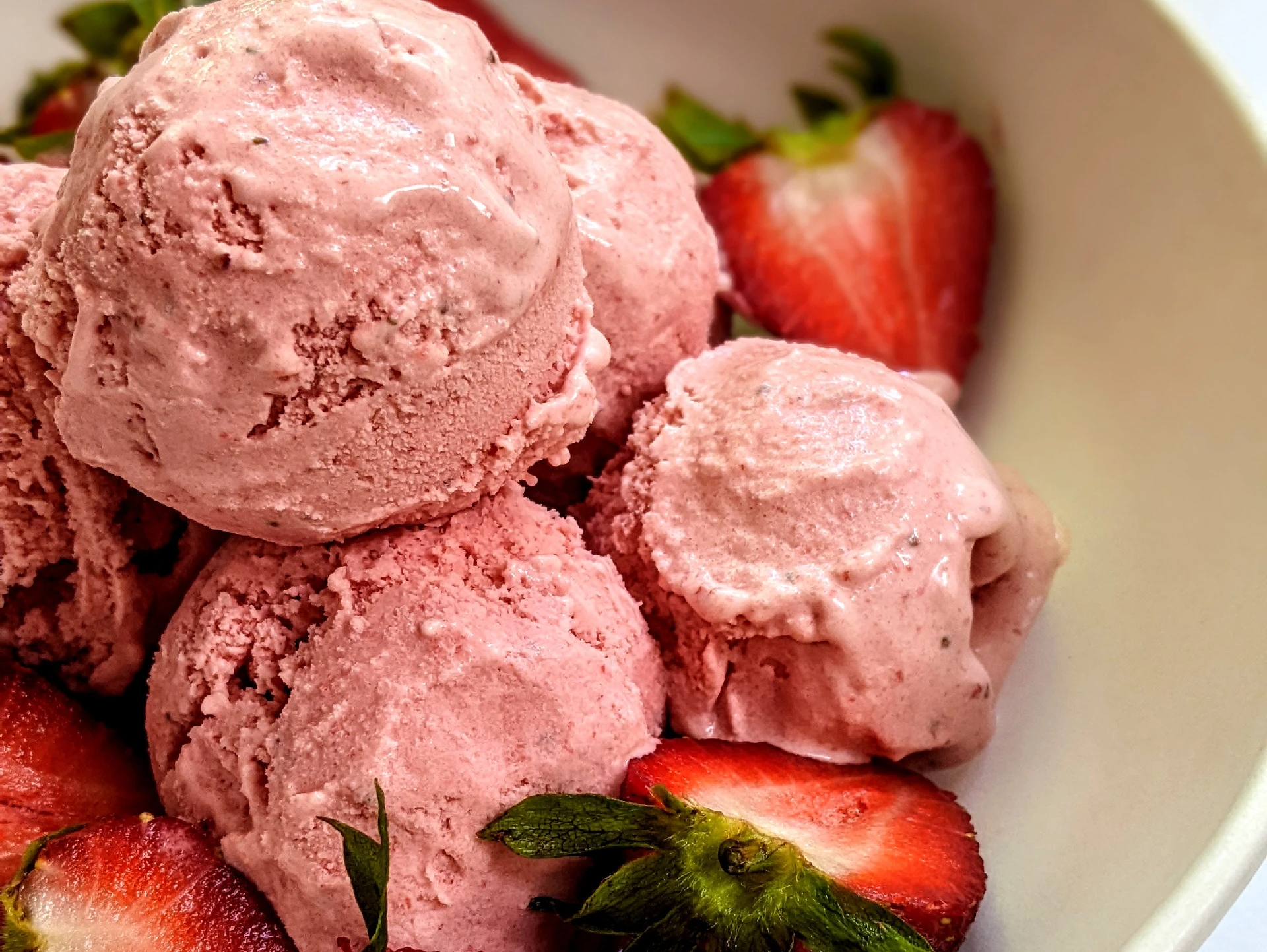 No-Churn Strawberries-and-Cream Ice Cream