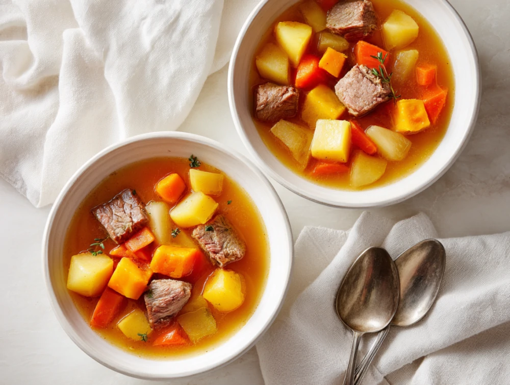 Lean Meat and Chicken Stew with Chunky Vegetables (Low-Residue Diet)