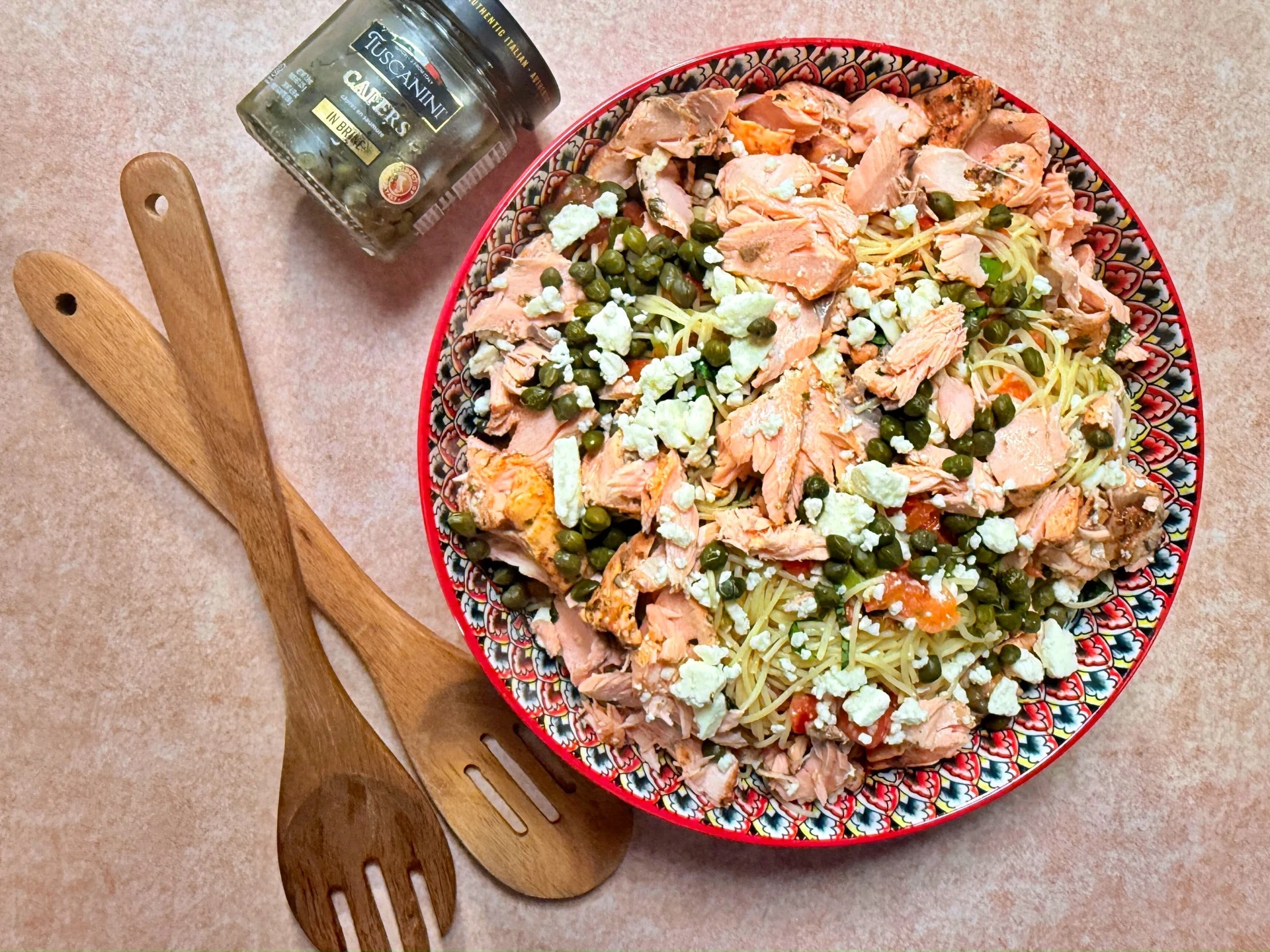 Italian Summer Salad (Garlic Basil Angel Hair Pasta)
