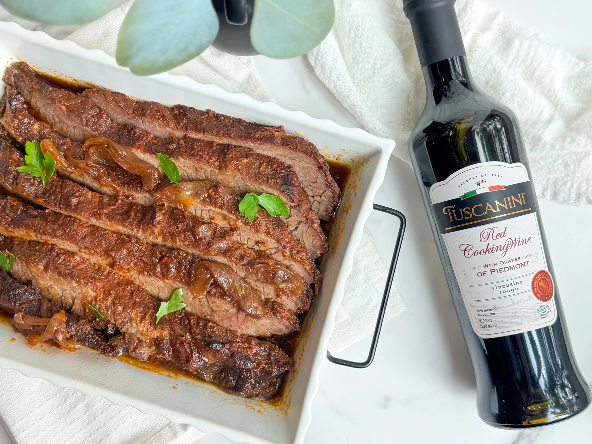 Brisket with Red Wine and Silan