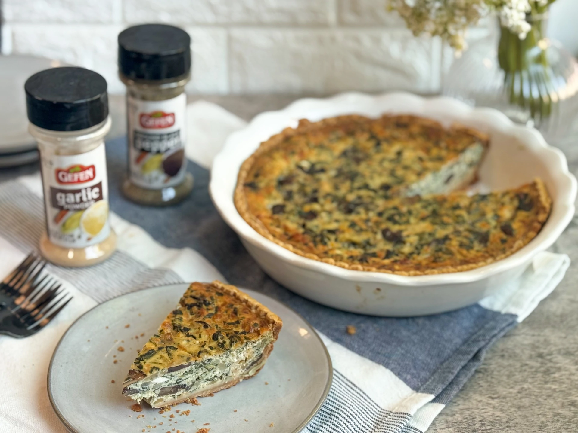 Mushroom Spinach Quiche