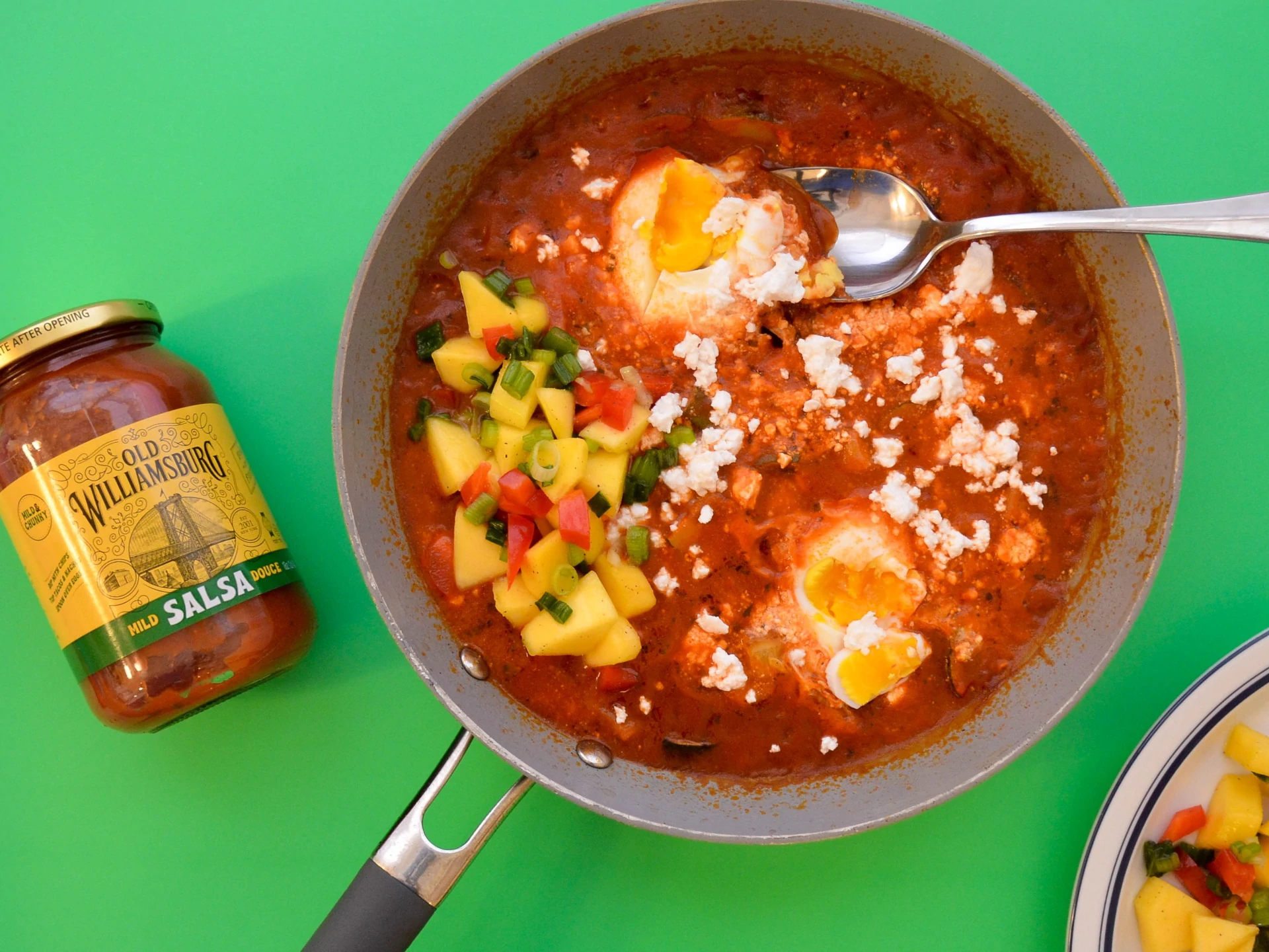 Zucchini Shakshuka with Mango Salsa