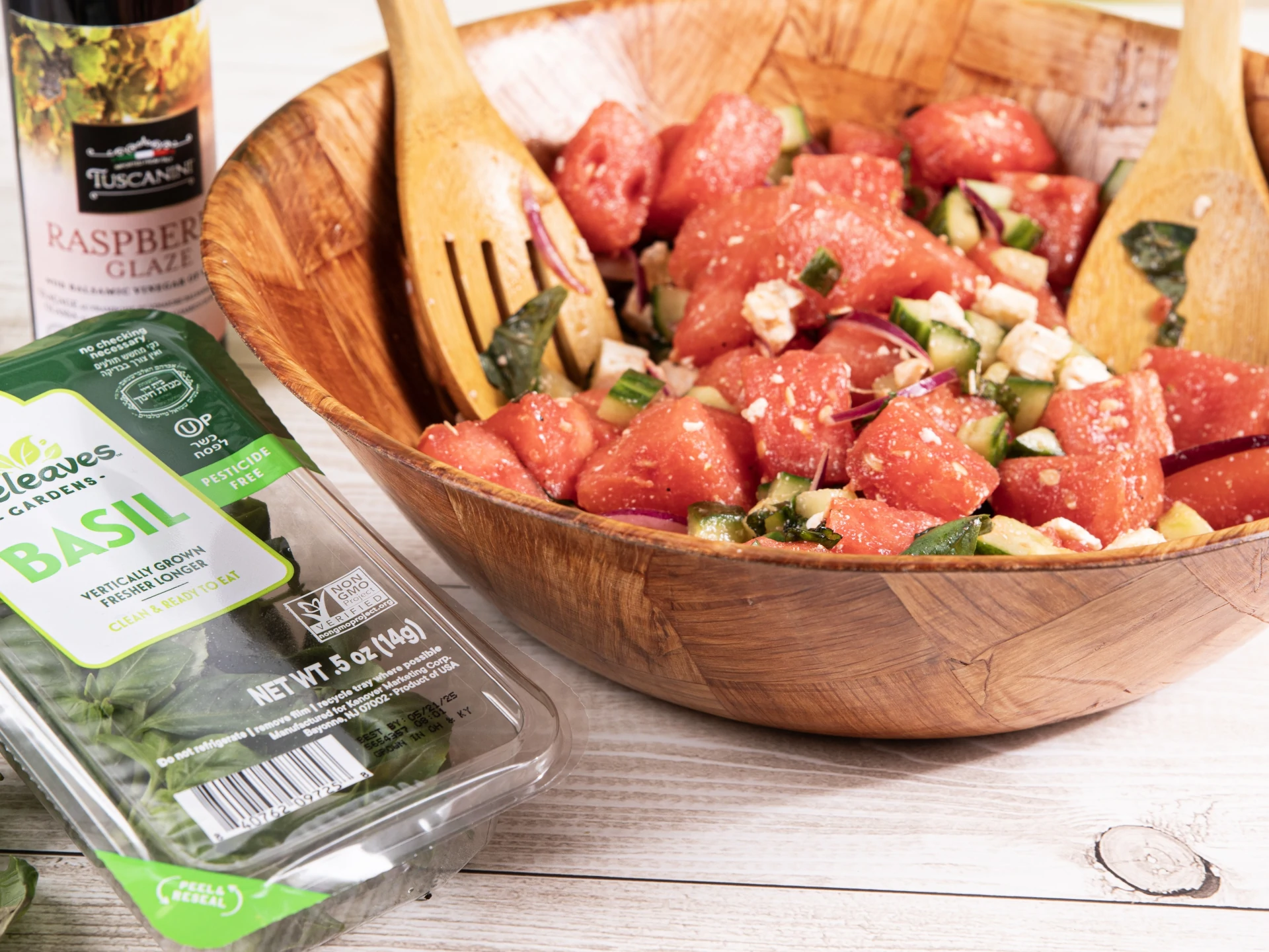 Watermelon Salad with Feta, Mint, and Basil