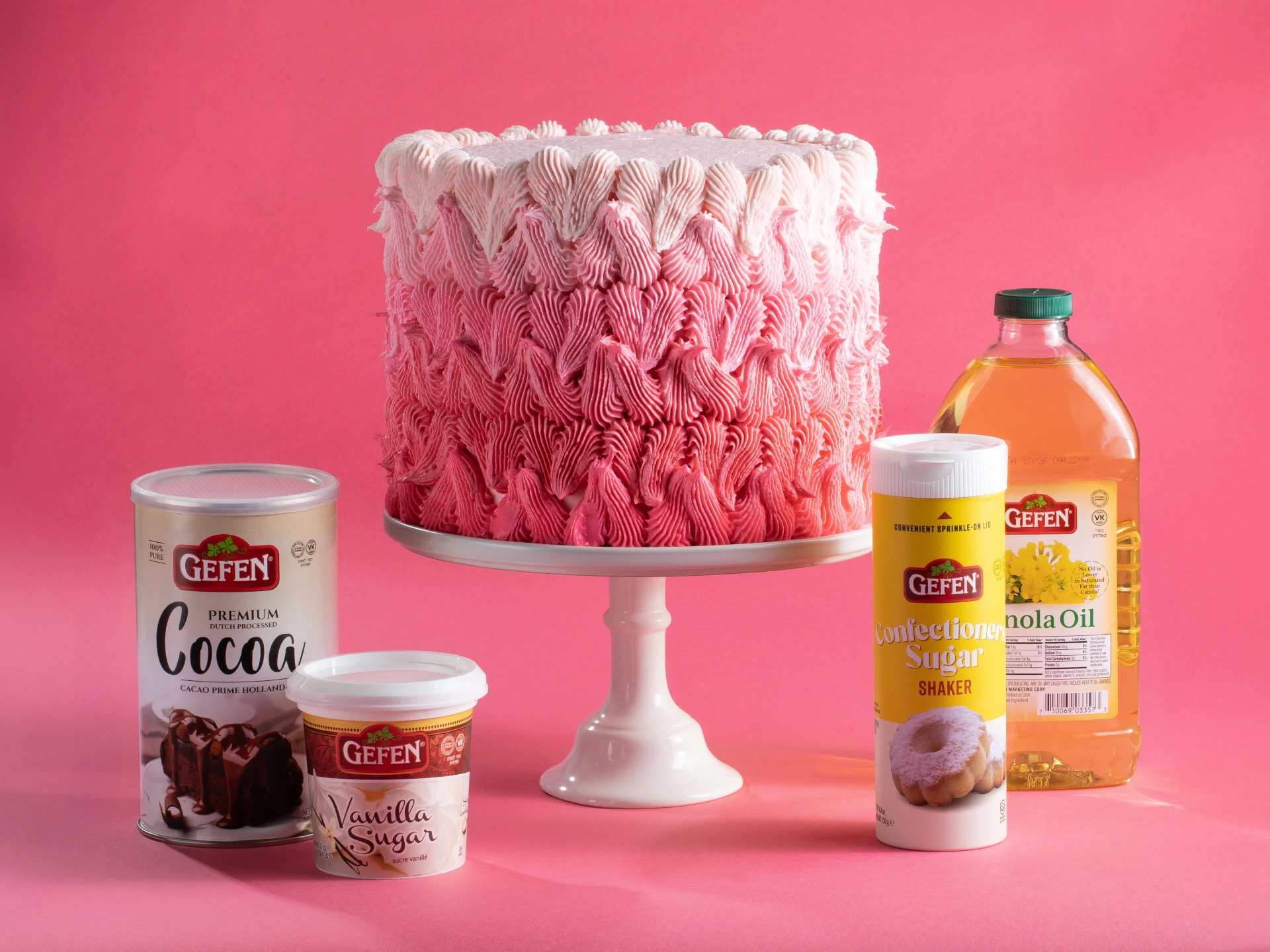 Ombre Pink Hearts Cake