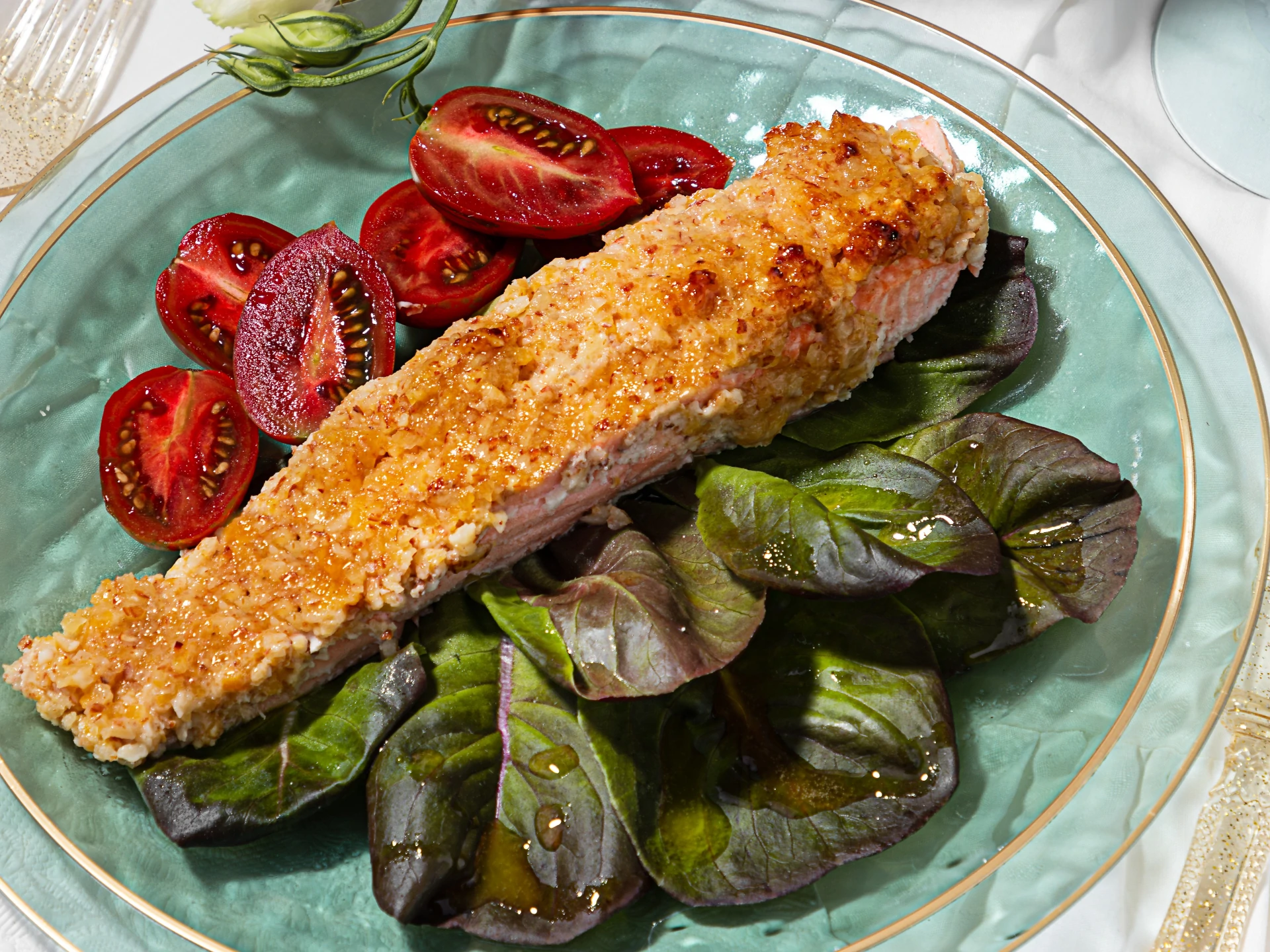 Apricot-Almond Glazed Salmon