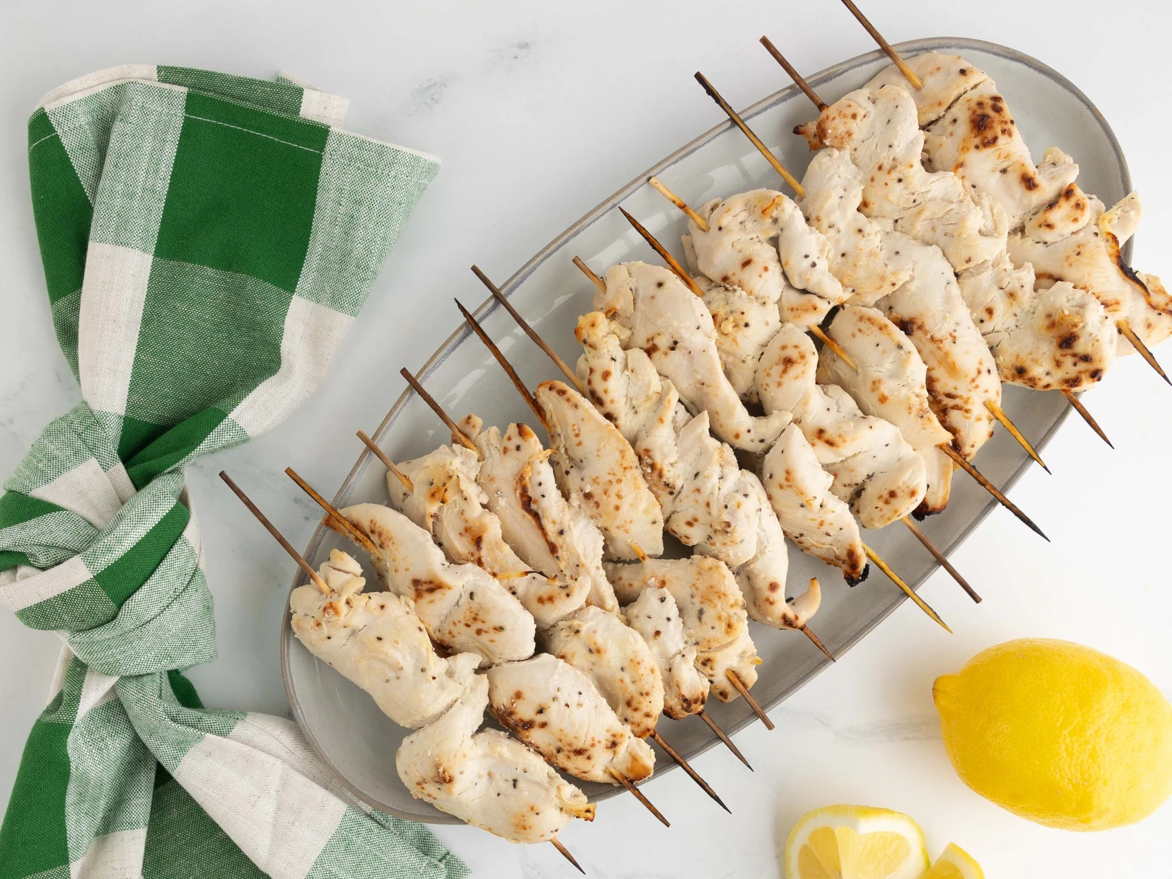 Lemon-Garlic Chicken Skewers