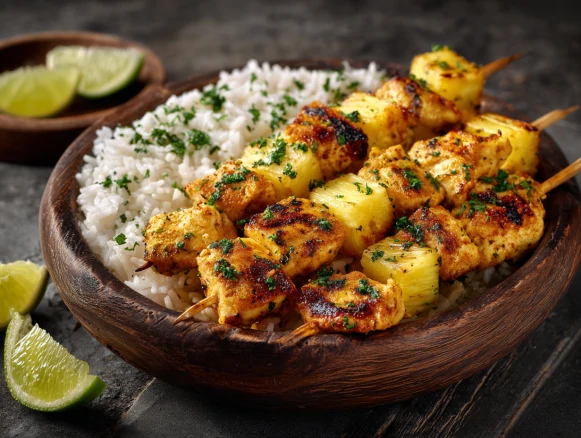 Hawaiian Chicken and Pineapple Kabobs