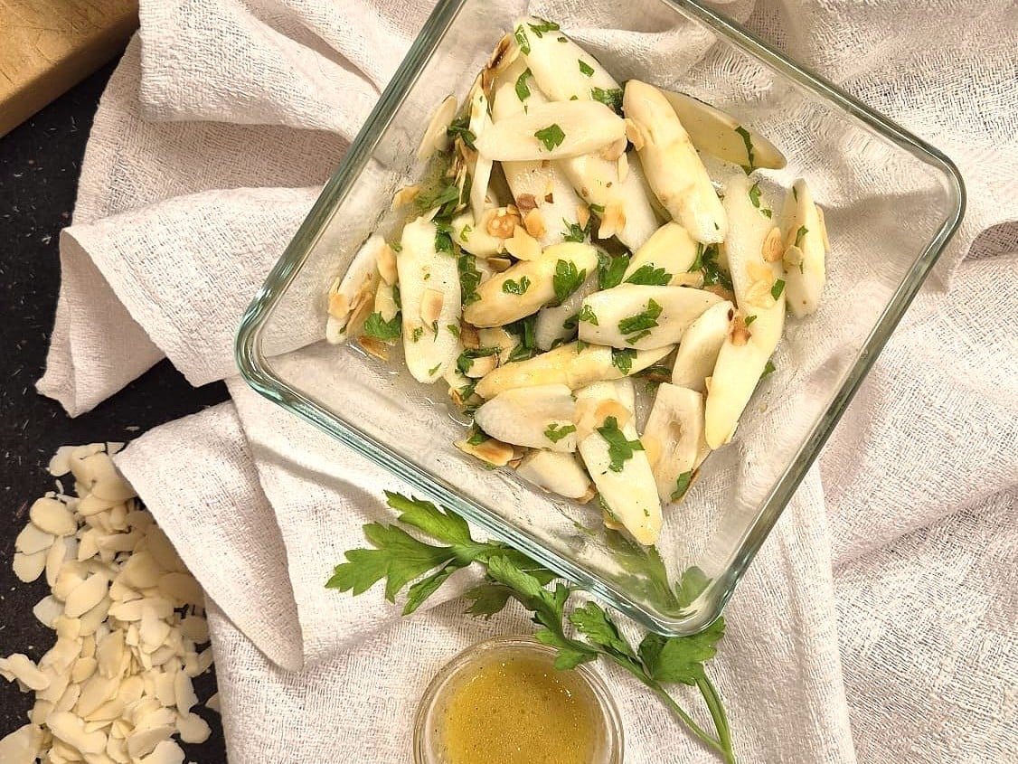 Raw Asparagus Salad with Lemon and Toasted Almonds