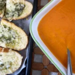Creamy Tomato Soup with Garlic Cheesy Baguettes